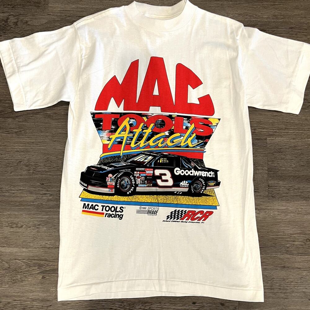Vintage 1992 Mac Tools Racing Dale Earnhardt Sr. Sports Image Tee